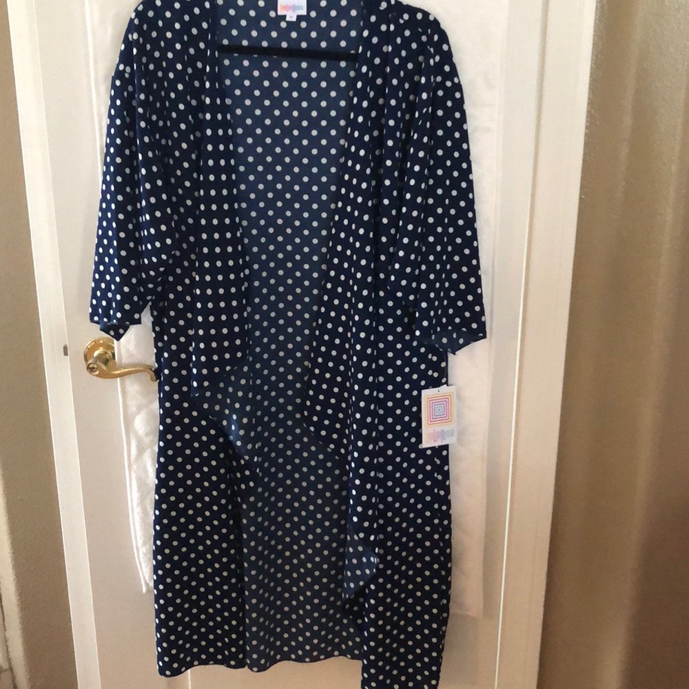 Navy polka dot NWT Lularoe Shirley M